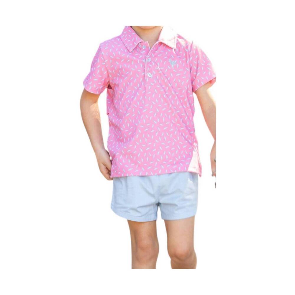 NEW SHRIMP AND GRITS KIDS boys twill shrimp shorts in powder blue